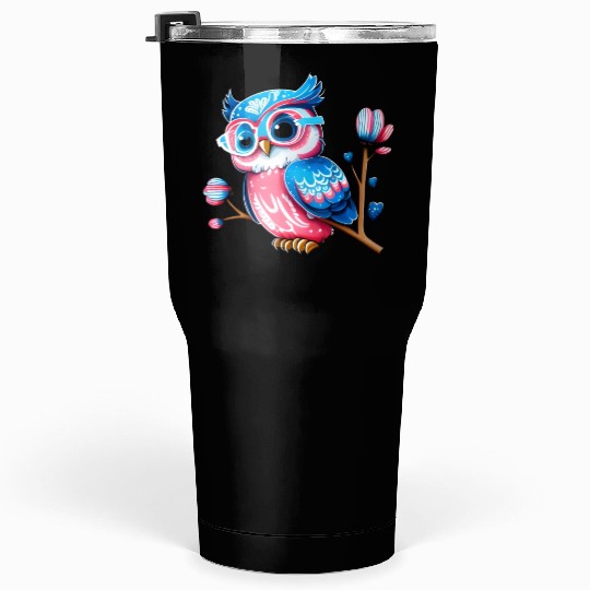 Red White and Blue Owl Tumblers 30 Oz