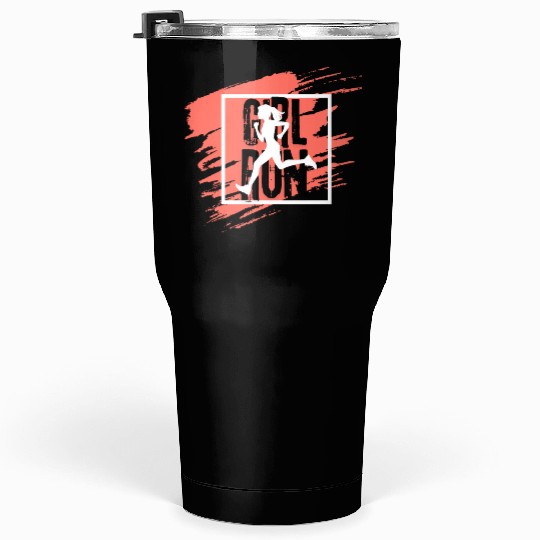 Running Girl Sporty Fitness. Tumblers 30 Oz