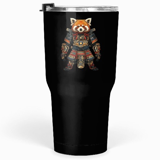 Samurai style red panda Tumblers 30 Oz