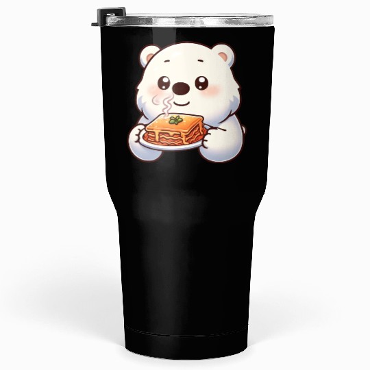Polar Bear Enjoys Italian Lasagna Tumblers 30 Oz