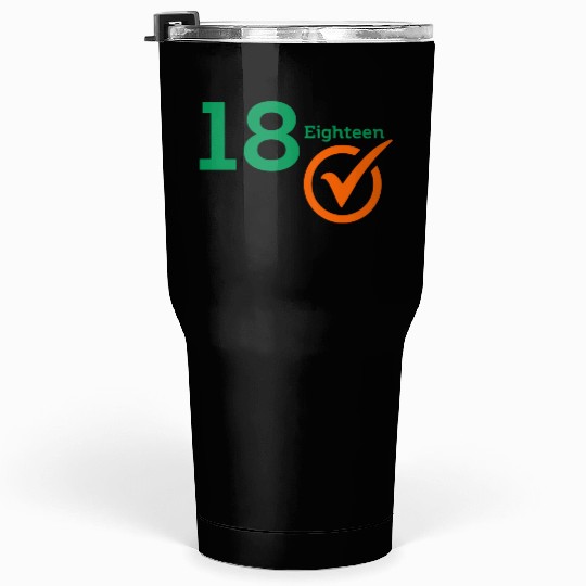The Number 18 Eighteen Typography Tumblers 30 Oz