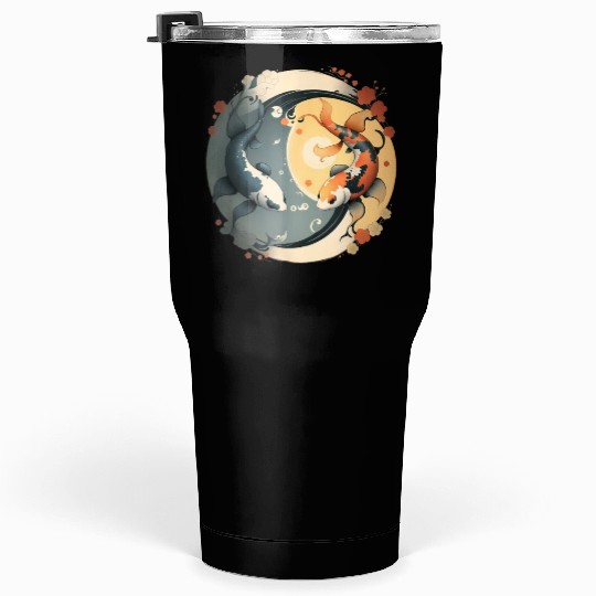 Japanese Koi Fish Yin Yang Tumblers 30 Oz