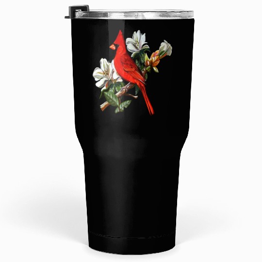 Northern Red Cardinal On A Branch Tumblers 30 Oz
