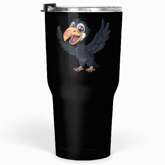 Joyful California Condor Cartoon Character Tumblers 30 Oz