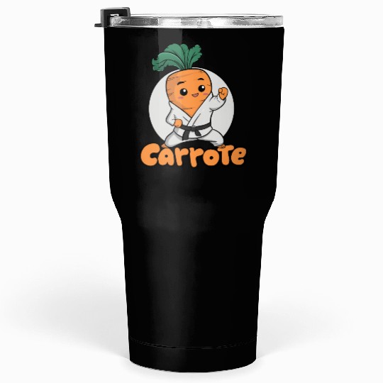 Cute Karate Carrot Design Tumblers 30 Oz