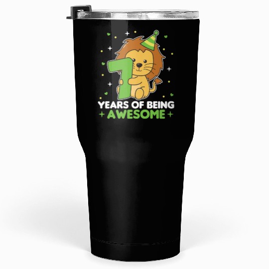 Lion For 7th Birthday Children Seven Years Old Tumblers 30 Oz