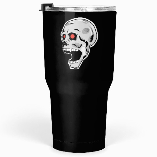 the silver skull looks up Tumblers 30 Oz