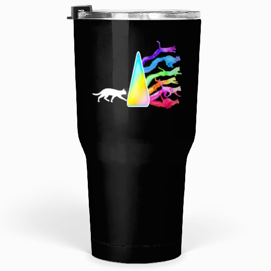 Funny Science Nerd, Geek Cat Physics Rainbow Tumblers 30 Oz