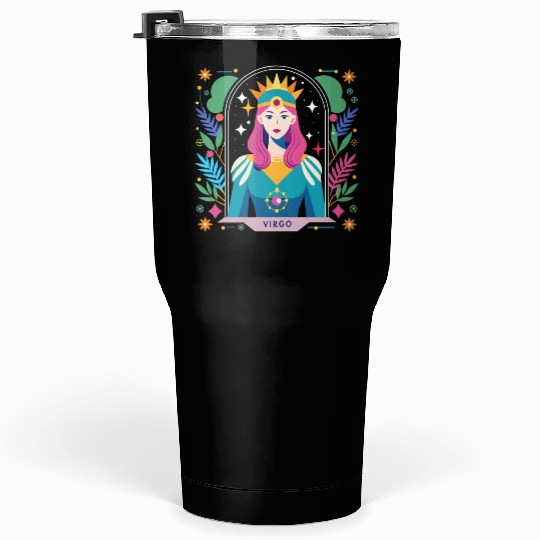 Floral Virgo Tarot Zodiac Graphic Tumblers 30 Oz