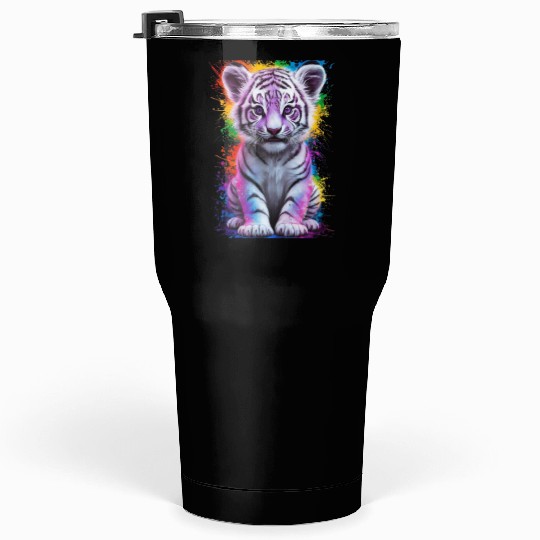 colorful tiger cub Tumblers 30 Oz
