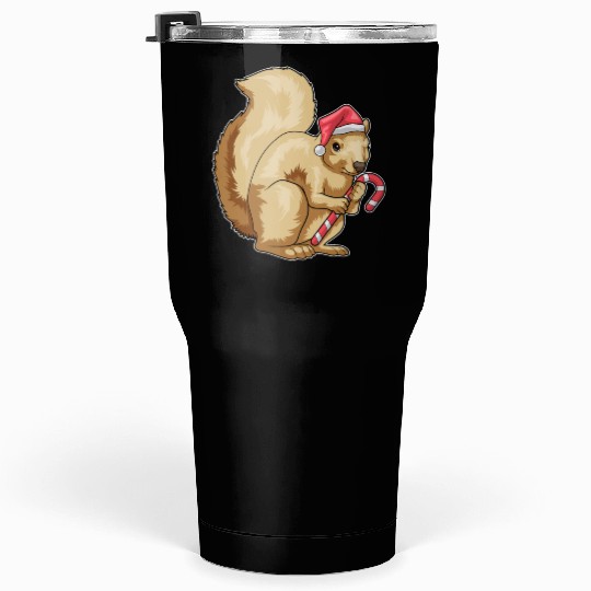 Squirrel Christmas Candy cane Tumblers 30 Oz