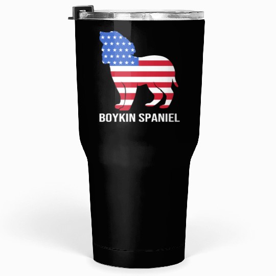 American Flag Boykin Spaniel Dog Patriotic Dog Tumblers 30 Oz