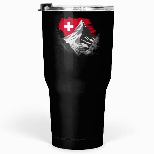Vacation Skiing, Hiking, Mountain Switzerland Tumblers 30 Oz