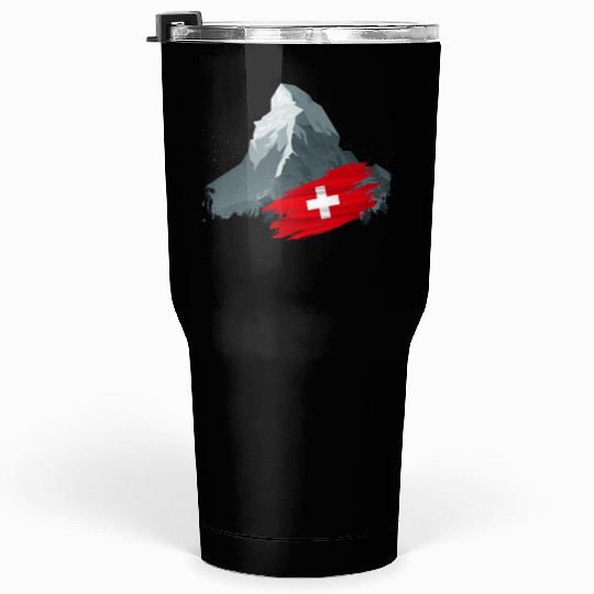 Vacation Skiing, Hiking, Mountain Switzerland Tumblers 30 Oz