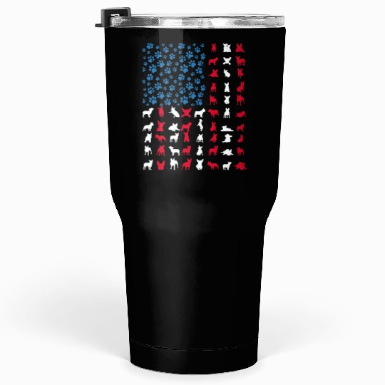 French Bulldog Patriotic Frenchie 4th of July USA Tumblers 30 Oz