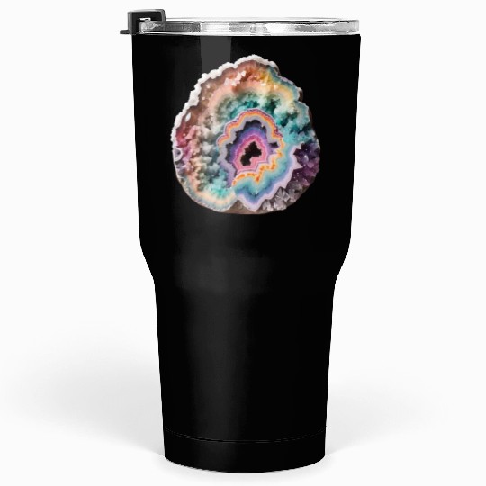 Fantasy Pastel Rainbow Geo Stone Crystal Tumblers 30 Oz