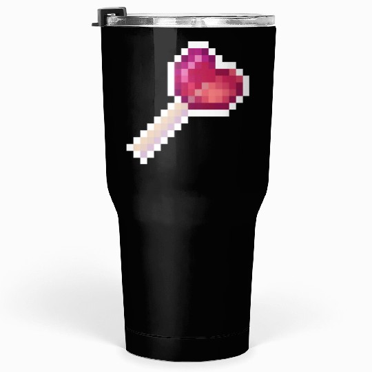 Pixel Art Sprite Cute Heart Lollipop Tumblers 30 Oz
