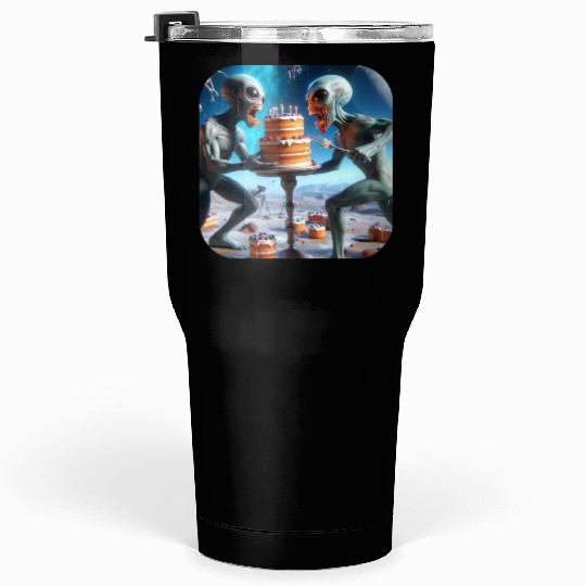 Alien cake fight Tumblers 30 Oz