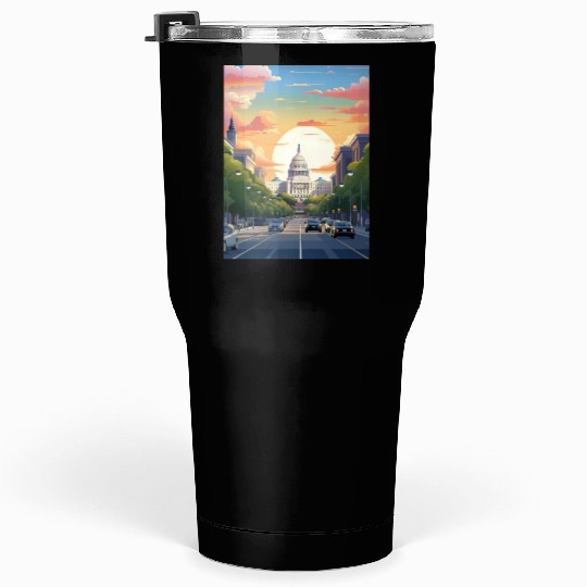 Sunset in US Capitol Washington DC Tumblers 30 Oz