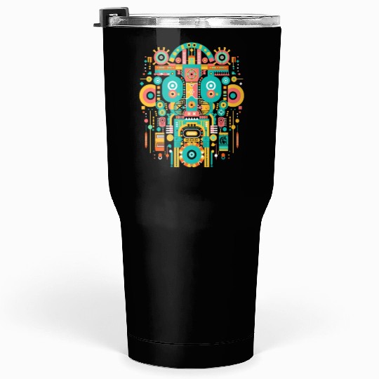 Maya God Mayan Mythology Itzamna Mask Art Tumblers 30 Oz