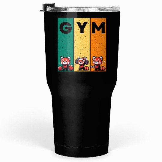 gym red panda funny workout Tumblers 30 Oz