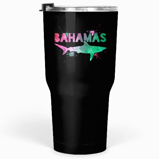 Bahamas Shark Watercolor Souvenir Tumblers 30 Oz