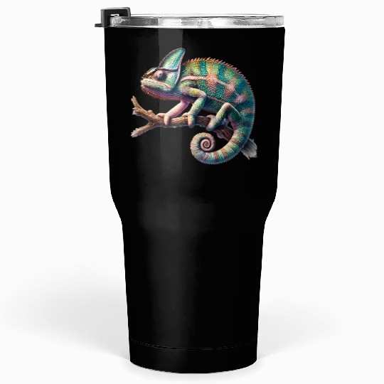fascinating, lively chameleon motif Tumblers 30 Oz