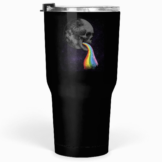 Skull Design with Rainbow. Concert Festival Tumblers 30 Oz