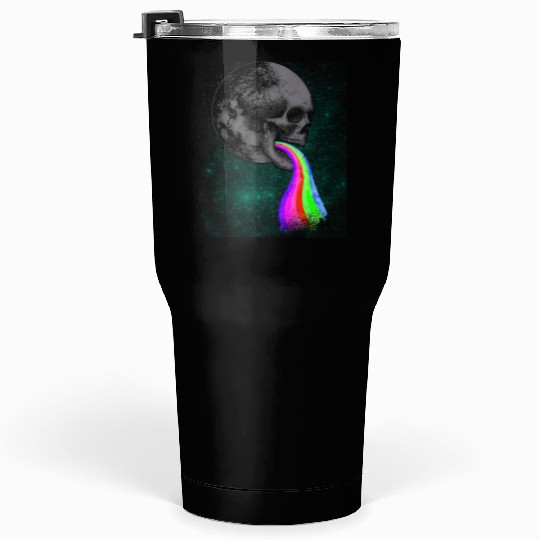 Skull Design with Rainbow. Concert Festival Tumblers 30 Oz