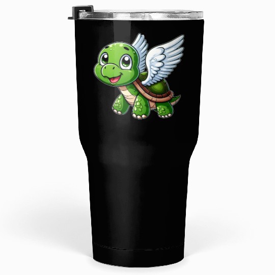 Turtle Angel Wings Halo Farm Farmer Tumblers 30 Oz