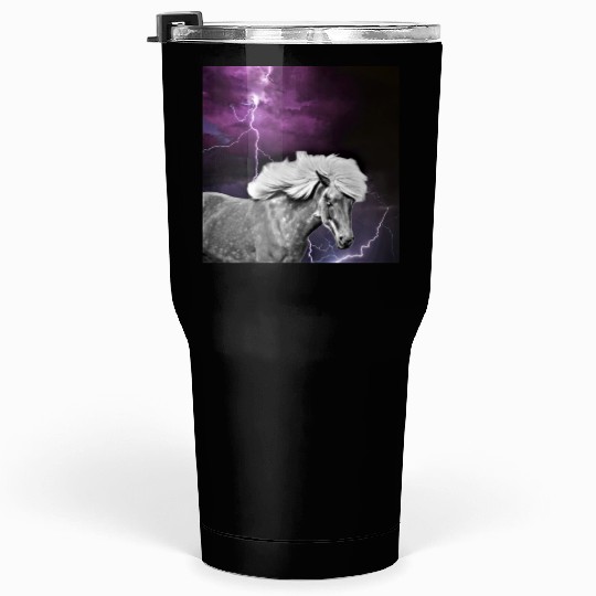 Horse, lightning, night Tumblers 30 Oz