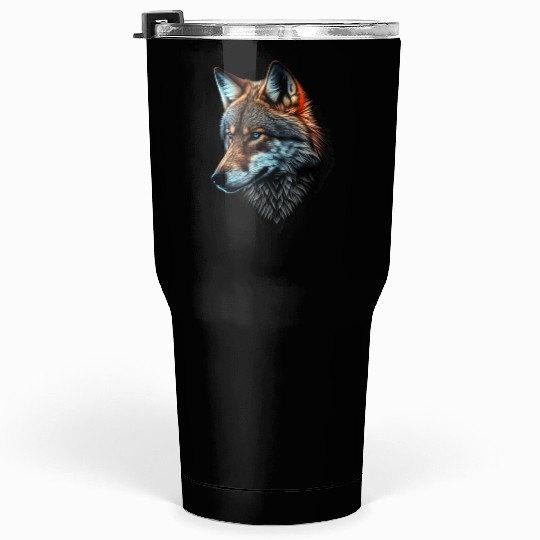 Wolf Portrait Animal Print Tumblers 30 Oz