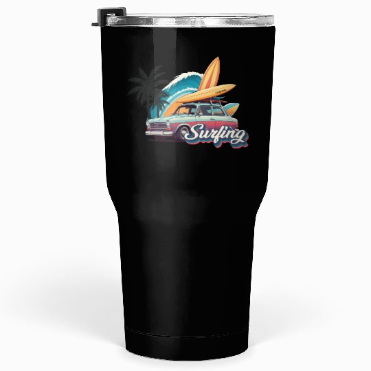 Surfing Car Tumblers 30 Oz