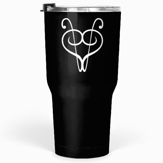2 Music Bass Clef Heart Love Note Two Treble Sound Tumblers 30 Oz