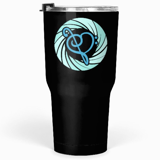 Music Bass Clef Heart Love Note Treble Sound Logo Tumblers 30 Oz