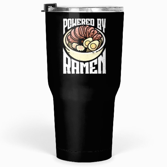 Powered By Ramen Anime Japanese Soup Cup Noodle Tumblers 30 Oz