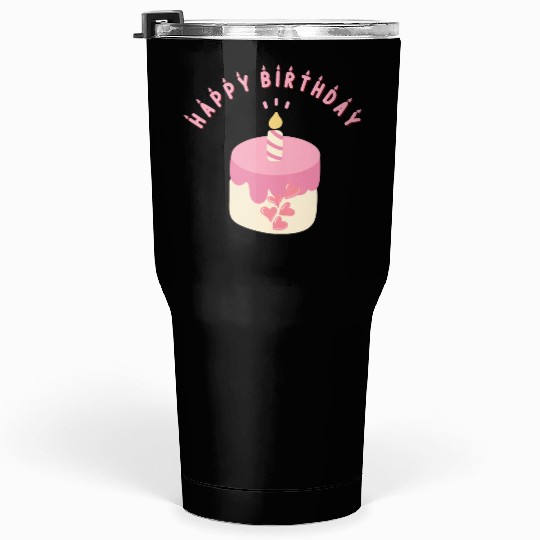 Happy Birthday Cake Design Tumblers 30 Oz
