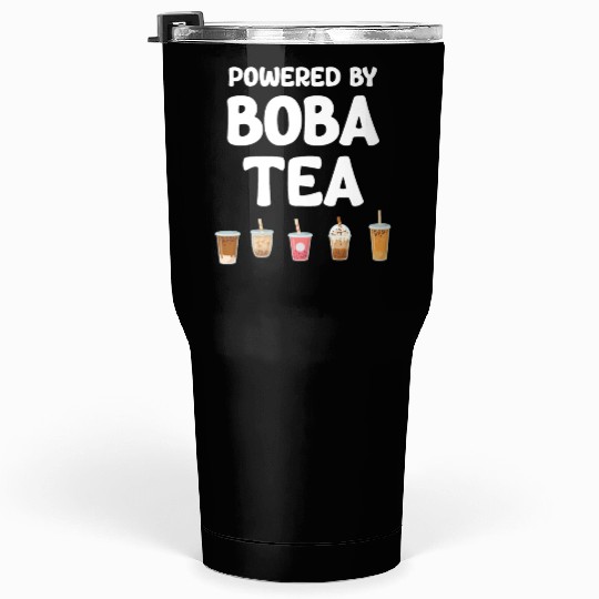 Powered By Boba Tea Bubble Japan K-pop Korean Tumblers 30 Oz