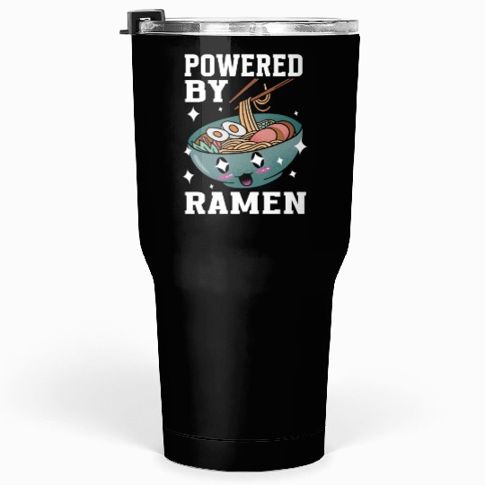 Powered By Ramen Anime Japanese Soup Cup Noodle Tumblers 30 Oz