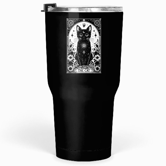 Black Cat Tarot Card Tumblers 30 Oz