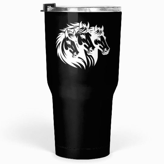 Horse Head Portrait With Mane In The Wind Tumblers 30 Oz