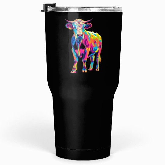 Hereford Cattle Farmer Popart Tumblers 30 Oz
