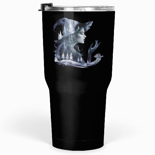 Witch Forest Trees Face Witch Head Nature Lovers Tumblers 30 Oz