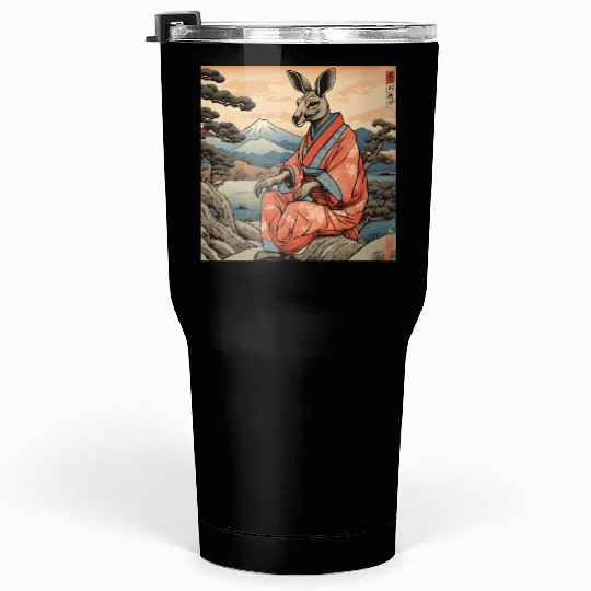 Retro Kangaroo Prank Design Tumblers 30 Oz