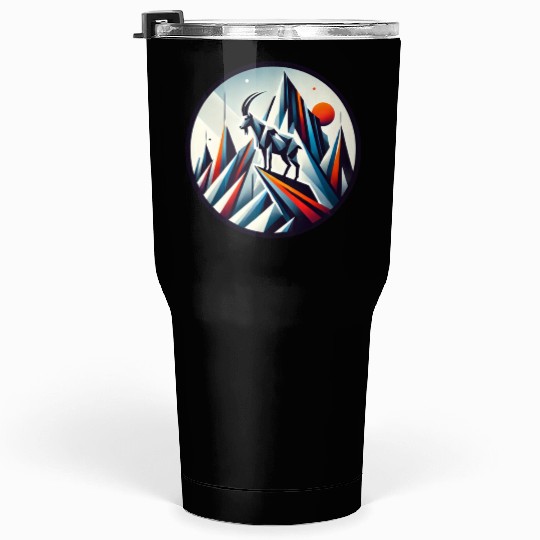 Abstract mountain goat Tumblers 30 Oz