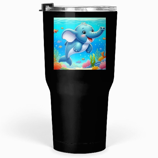 The elephant-dolphin Tumblers 30 Oz