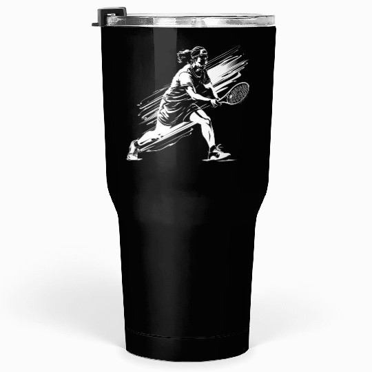 Tennis Player Sketch Tumblers 30 Oz