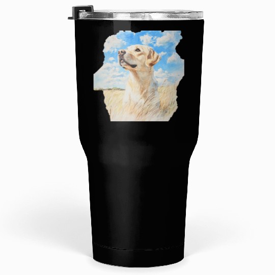 Nature Labrador Retriever Field Art Lab Watercolor Tumblers 30 Oz