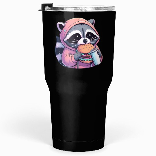 Trash Panda - Raccoon eating fast food Tumblers 30 Oz