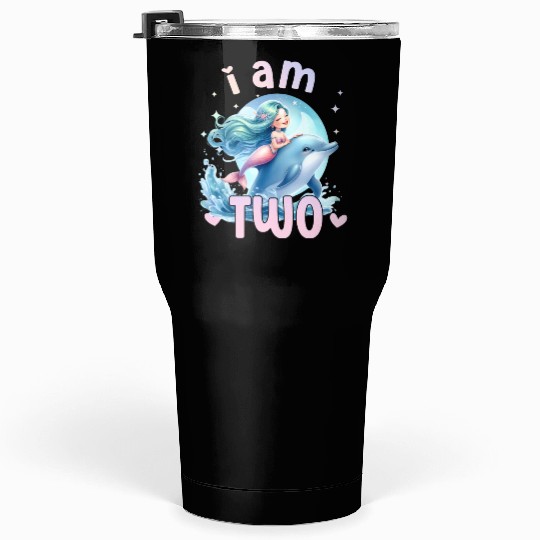 2nd Birthday Mermaid Girl Second birthday girl 2 y Tumblers 30 Oz